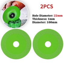 커팅 절단 날 20/22mm 유리 디스크 100mm 다이아몬드 대리석 톱날 세라믹 타일 옥 특수 연마 블레이드 샤프 브레이징 그라인딩, 03 2PCS 100mm Green 02_01 22mm