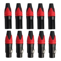 10 3 핀 암수 XLR 마이크 프리미엄 오디오 케이블 커넥터, 설명, 레드, 합금