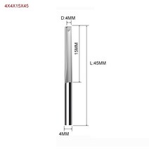 1 개 3.175mm 4mm 6mm 8mm 2 개의 플루트 스트레이트 슬롯 비트 우드 커터 CNC 솔리드 카바이드 더블 라우터, [18] 4X4X15X45, 18 4X4X15X45
