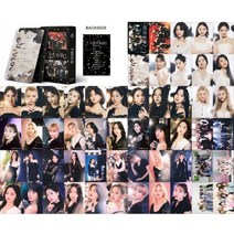 Kpop TWICE 4TH 월드 투어 포토카드 54 개 더 필스 새 앨범 Lomo 카드 포뮬러 오브 러브 걸스 HD 엽서 팬 선물, W-Black