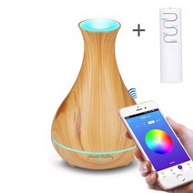 가습기 미니 천연 아로마 무드등 550ml 앱 제어 에센셜 오일 디퓨저 테라피 공기 7, 가벼운 나뭇결, 영국