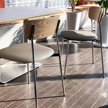 하늘창가구 루시아 우드 철제체어 디자인 카페 모던 미드센추리 식탁의자, 우드체어-베이지