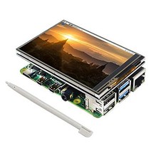DIGISHUO 3.5인치 HDMI LCD 디스플레이 480x320 스크린+전용 투명 케이스 +HDMI+펜+디스크 키트 라즈베리 파이 4B 3B 2B용