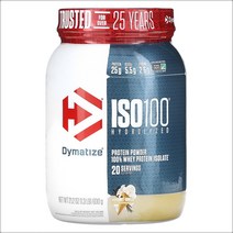 Dymatize Nutrition ISO100 가수분해 100% 분리유청단백질 분말 바닐라맛 600g(1.3lbs), 1개, 기본