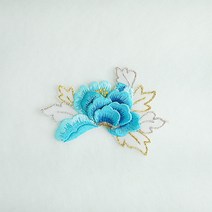 DIY한복 자수패치 그라데이션 와펜 의류부자재, 3노랑빛