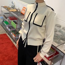 더잘 라인 포켓 집업 니트 고퀄리티