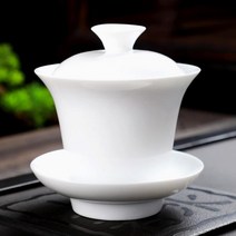 중국 찻잔 다기 도자기 전통 찻잔 다도 흰색 백색