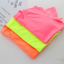 뉴욕꼬맹이 무지 반팔티(네온) - 아동주니어