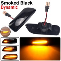 2Pcs 동적 LED 앰버 사이드 마커 깜박이 차례 신호등 볼 보 S60 V70 XC90 S80 1998-2007 OEM # : 30722641, 01 2Pcs Dynamic Black