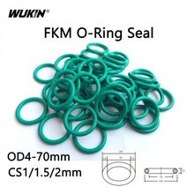 오링 녹색 FKM O-링 개스킷 불소 고무 씰링 링 연료 와셔 내열성 씰 OD 4-70mm CS 1/1.5/2mm 20 개, OD 70 x CS 2mm
