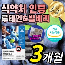 빌베리 루테인 비타민 A E 토코페롤 안토시아닌 루데인 루테닌 누테인 류테인 눈 노화 노안 관리 부모님 직장인 건강 영양제 홈쇼핑 식약처 인증 식약청 인정 시야 안구 망막 시력