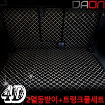아이빌 폭스바겐 뉴티구안 신형퀼팅 4D 자동차 트렁크매트 + 2열등받이 풀세트, 올스페이스 5인승일체형, 블랙+골드