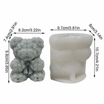 베이킹도구 실리콘작업판 조리도구 테디 베어 3D 양초 금형 실리콘 아롬 석고 DIY 만들기 초콜릿 무스 케이크 베이킹 용품, [01] 02