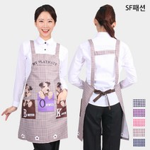 강아지 앞치마 캐릭터 유니폼 동물병원 애견호텔 펫시터, FREE, 곤색체크(sfcae11)
