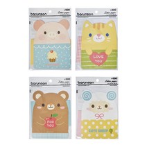 [더조은] 500 귀여운 편지지 세트 (1P) 동물 카드 봉투