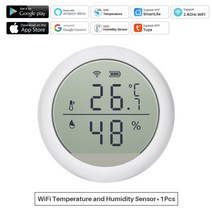 tuya smart wifi 온도 습도 센서 smart home room thermometer hygrometer with 부저 smartlife app works with ale, 협력사, 1개