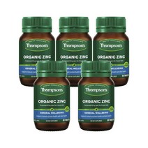 Thompsons 톰슨 유기농 아연 징크 Organic Zinc 80정, 5개