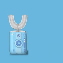 전동칫솔 360 도 음파 전동 칫솔 성인 u형 자동 실리콘 칫솔 블루 라이트 IPX7 방수, 15 Adults blue