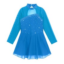 피겨연습복 피겨 스케이트 복 드레스 의상 어린이 소녀 피규어 스케이팅 댄스 드레스 발레 체조 레오타드, 05 Sky Blue_02 6