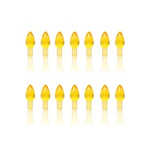 24pcs 여러 가지 빛깔의 전구 세라믹 크리스마스 트리 수제 액세서리 홈 장식 교체 전구 홈 파티 장식 빛, 노란색 24개