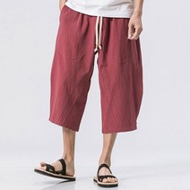 위즈아이 린넨 와이드 7부 밴딩 반바지 WI011PN