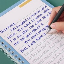 영어캘리그라피 캘리그라피 독학세트 영어 필기체 3 pcs 기울임꼴 그루브 연습 카피북 재사용 가능한 필기 연습 서예 책 알파벳 단어 재사용 가능, 3권