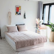 리베홈 부드럽고 따뜻한 겨울 극세사 싱글(슈퍼싱글) 퀸 라지킹 이스턴킹 침대패드 모음, 베이지