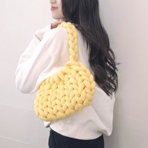 벨벳 자이언트얀 빅얀 루피망고실 왕모찌실 가방 DIY 핑거니팅 20색상, TOP 패브릭얀 1kg, TOP 라이트옐로우