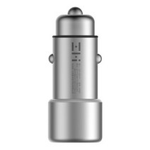 고속 호환 Xiaomi-ZMI 차량용 충전기 QC3.0 X2 듀얼 USB 빠른 충전 최대 5V/3A 9V/2A 15V/1.5A 금속 스타일, [01] 은, [01] 보편