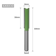 루타기 생크 라우터 비트 싱글 엣지 더블 스트레이트 나이프 트리머 헤드 밀링 커터 목재 조각용 6mm, 05 6X8X30