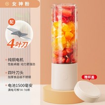 믹서기 업소용 블렌더 카페 텀블러 소형 쥬스 미니 착즙기 진공 가정용 이유식, 여신파우더[4엽 나이프/500mL 대용량/컵뚜껑 증정]