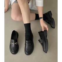 라폼슈 오스틴 통굽 키높이 더비슈즈 가보시 로퍼 (4cm)