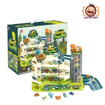 레츠토이 부릉부릉 다이노타워 공룡장난감 미니카 놀이세트, 혼합색상, 1개