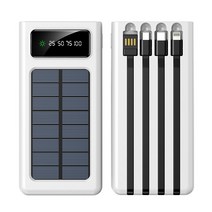 세계일주 30000mAh대용량 태양광 보조배터리 캠핑 여행 적용BAS-T980D, 30000aAh, 화이트