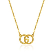 한국금다이아몬드 여자 순금 목걸이 체인 G 원형 더블 24K 7.5g 18K장식