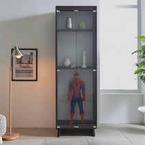 모던탑21 [강화유리도어]이지-글라스 600-5단 장식장 레고 피규어 진열장 유리거실장, 웬지