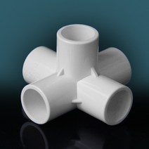 25mm 5구 pvc 파이프 연결 커넥터 집 하우스 가구 만들기 조인트 연결, 단품