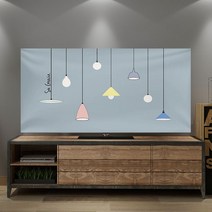 1+1 명화 티비 TV 덮개 가리개 해바라기 고래 인치 종류별 모니터 먼지 커버 42 55 65 70 액자 풍경 HA1, 50인치 자유 시간