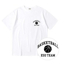 ESU 농구 BASKETBALL 여름 반팔 티셔츠 오버핏 기본 캐쥬얼 대학 미국 남녀공용