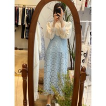 플라워 자수 레이스 원피스