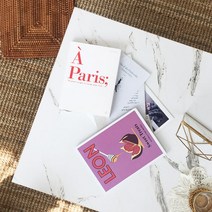 [채우리] 로망화이트 마블 접이식테이블(소), 화이트마블