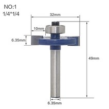 1/4 생크 T 형 베어링 목재 밀링 커터 산업용 래빗 비트 목공 도구 라우터 1 개, 01 NO1