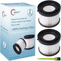 Wadoy 49-90-1951 HEPA Cartridge Filter Kit Compatible with Milwaukee 49-90-0160 0882-20 M18 Vacuum C, 1