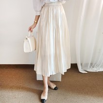 드레스날다 반짝눈부셔 주름 플레어 새틴 롱 스커트(sk334)