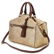 [카멜브라운] 골드 지퍼 리자드 토트백 [4color/소가죽]