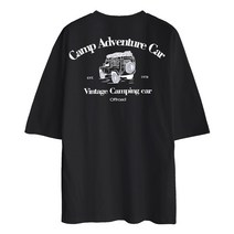 문컬렉션 베이직 5부 오버핏 반팔티셔츠 캠핑지프