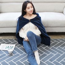 더쎈 여행용 USB 온열담요 휴대용 전기 무릎담요 실내 야외 캠핑 차박용, 블루