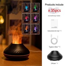 무중력 물멍 가습기 usb 휴대용 탁상용 차량 책상 생수 화산 불꽃 아로마 디퓨저, 7색 아로마 35개입