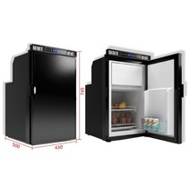 캠핑카 카라반 트레일러 DC 냉장고 차량용 DC12 24V 48V 캠핑 좌측도어 좌도어 74L, 12V 은회색_우도어