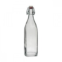 socean 이태리그릇 보틀 글래스락 사각 투명 1000ml 유리 밀폐용기 보관용기 북유럽 주방용품 이탈리아 식기 유리 오